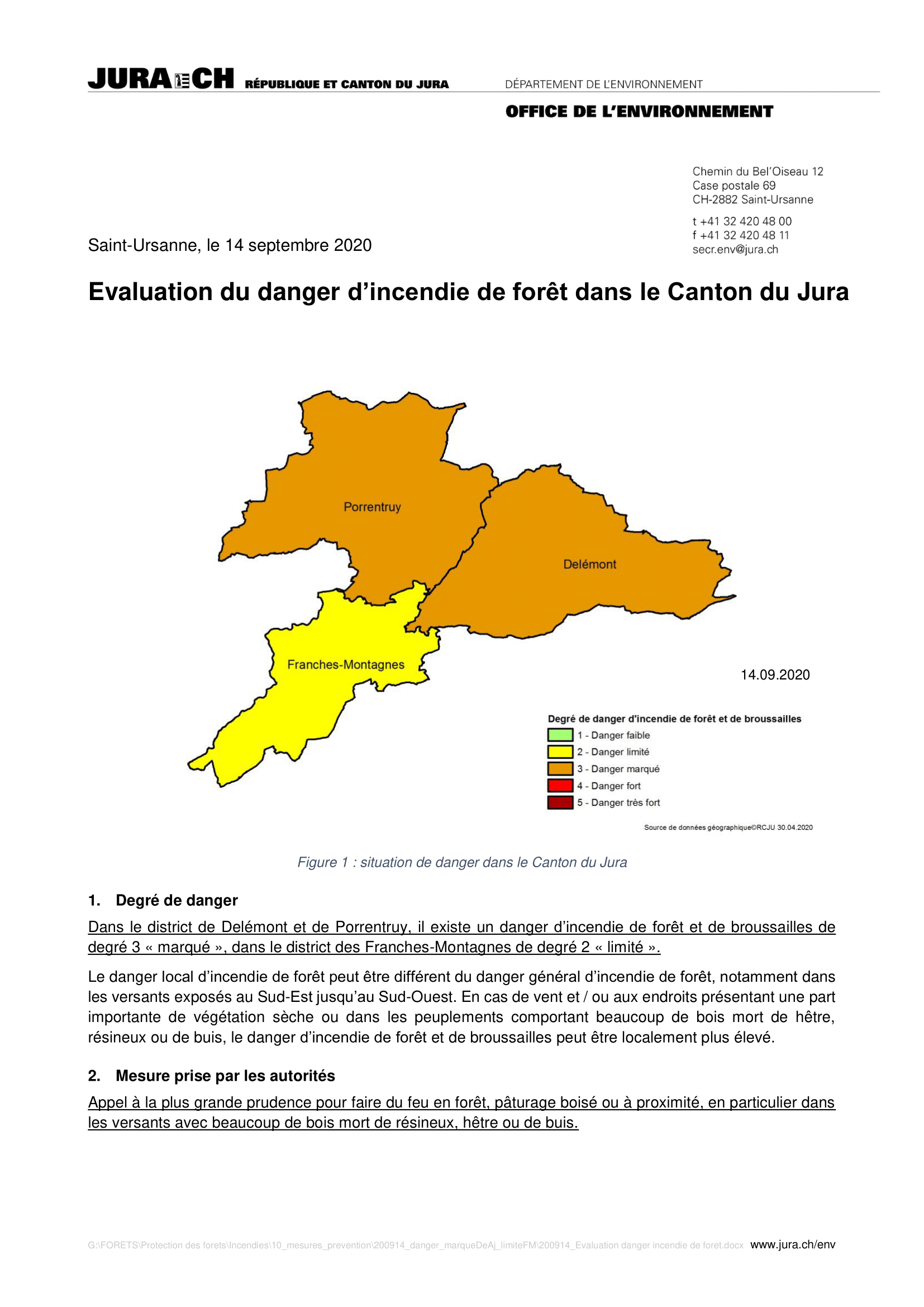 200914 Evaluation danger incendie de foret 1