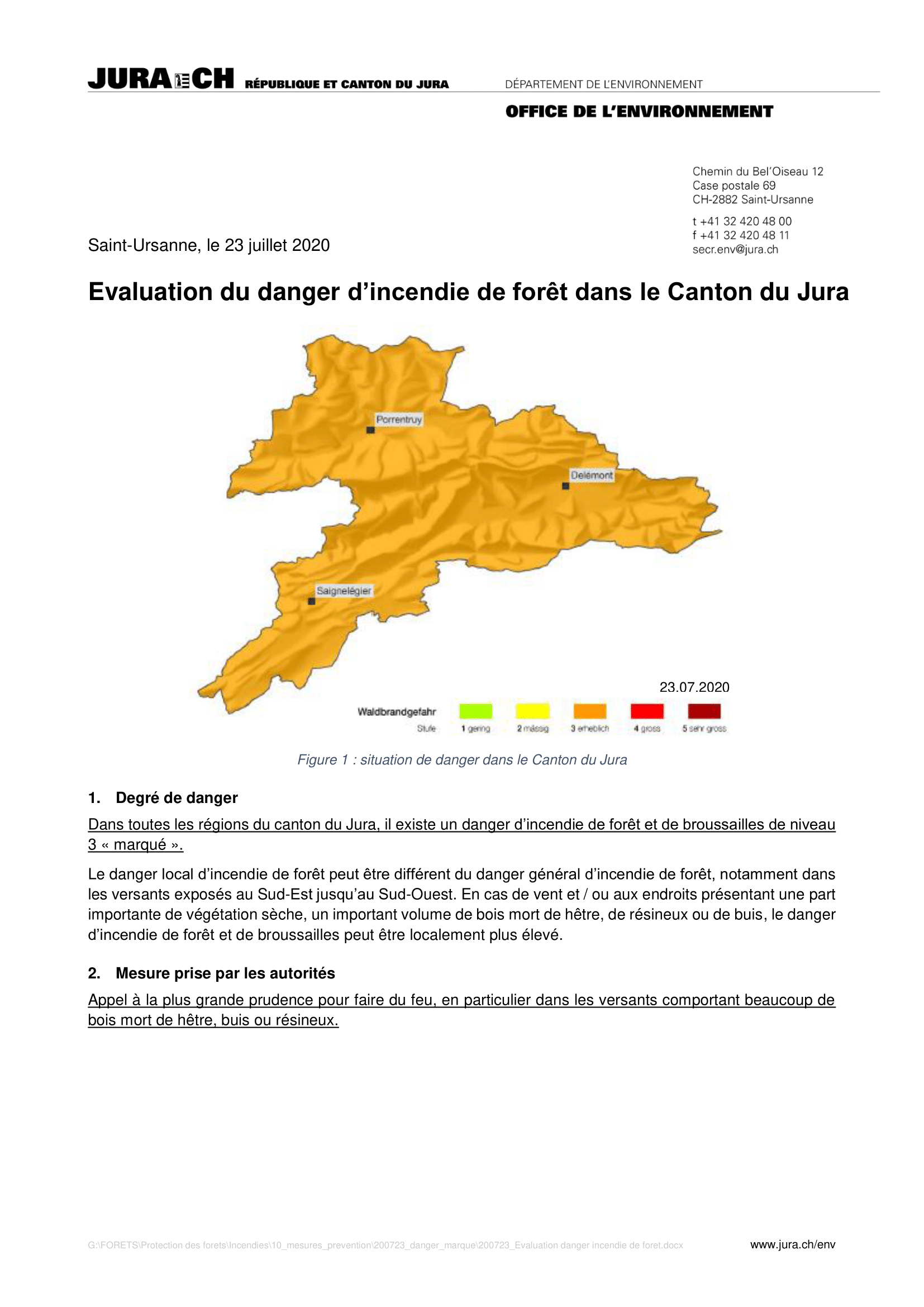 20200723 Evaluation danger incendie de foret 1